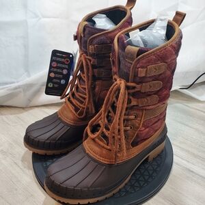 New Kamik Womens Sienna 3 Waterproof Snow Boots Leather Upper Rubber Shell SZ 7